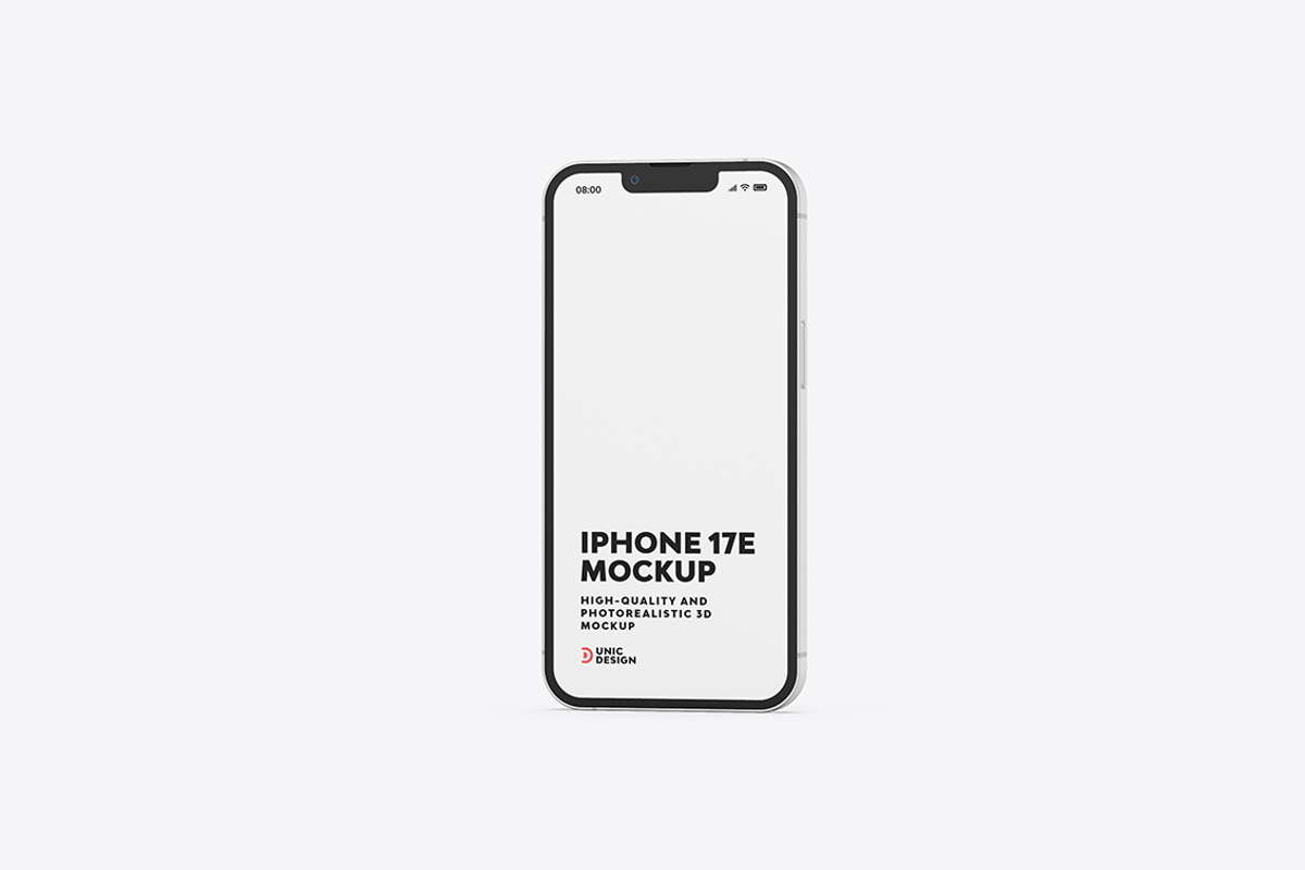 iPhone 17e Mockup, an iPhone Mockup by UnicDesign (Photo 4 of 9)