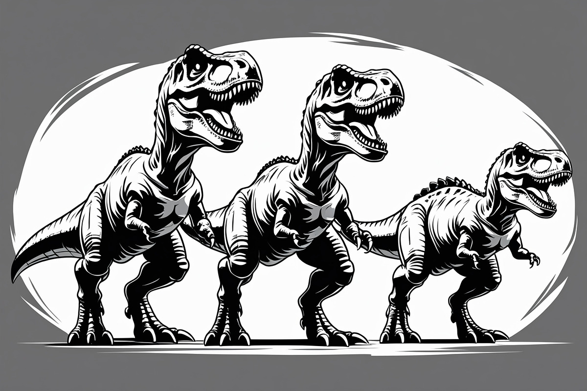 Dinosaur Silhouette Clipart Set, an Illustration by Gfx_Store (Photo 5 of 7)