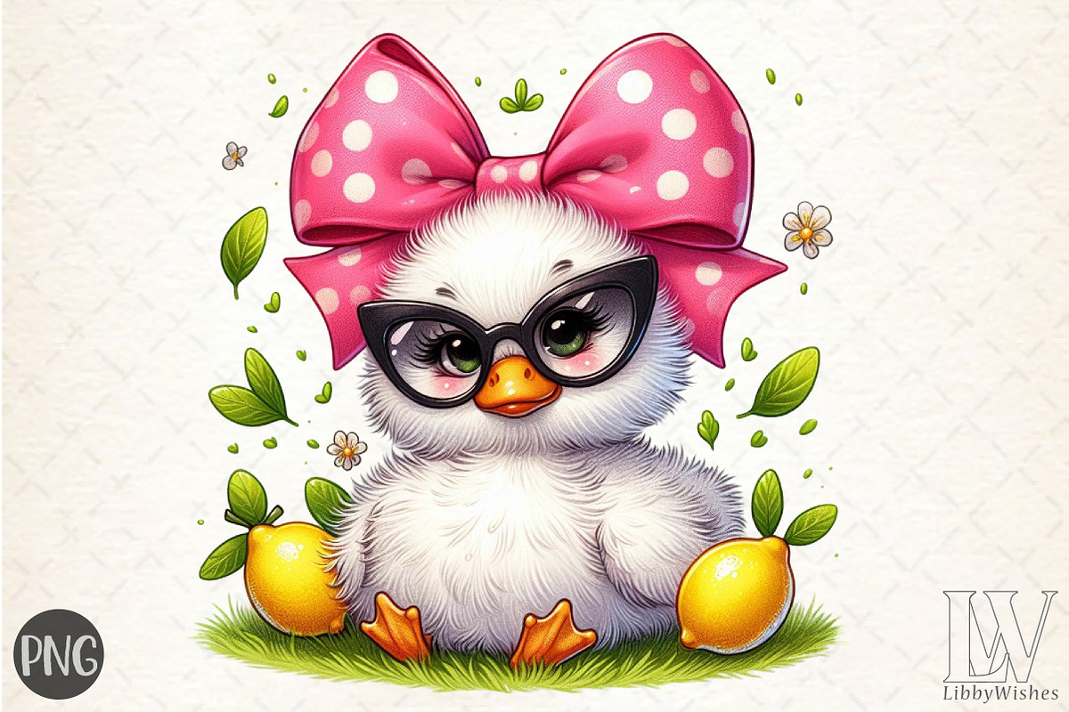 Watercolor Cute Baby Duck PNG, an Illustration by Libby Wishes (Photo 1 of 5)