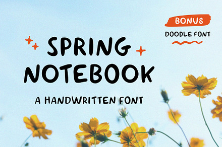 Spring Notebook handwritten font, a Handwritten Font by Olya Teplota