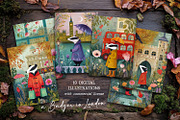 A Badger In London Postcard Set, an Animal Illustration by The Dutch Lady Designs (Thumbnail 1 of 7)