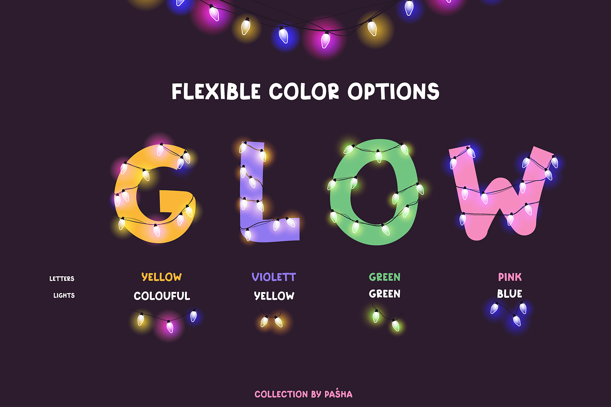Colorful Fairy Letters & Lights, a Graphic by Pásha (Photo 3 of 6)