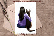 Girl and Dogs Clipart, Best Friends, an Animal Illustration by ArtedeCatrin (Thumbnail 7 of 8)