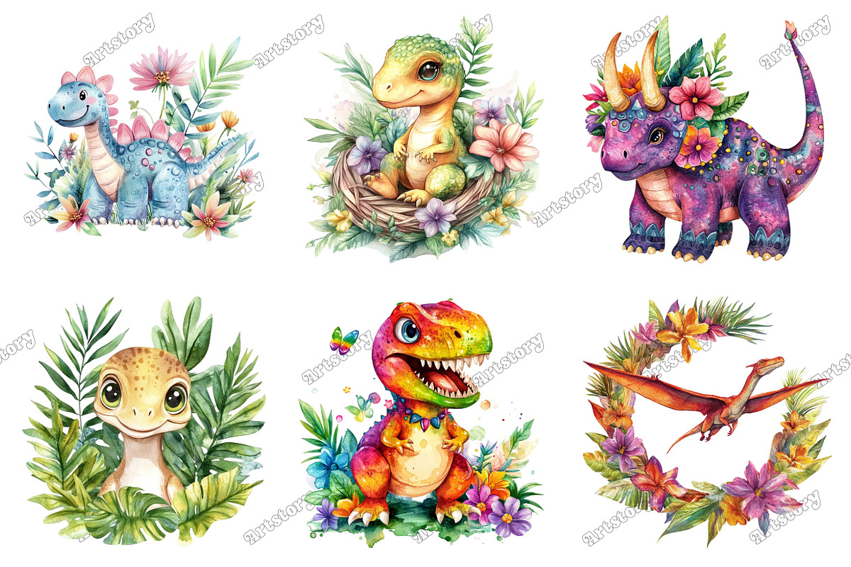 Dinosaur Paradise Clipart PNG, an Illustration by designcity5 (Photo 3 of 5)