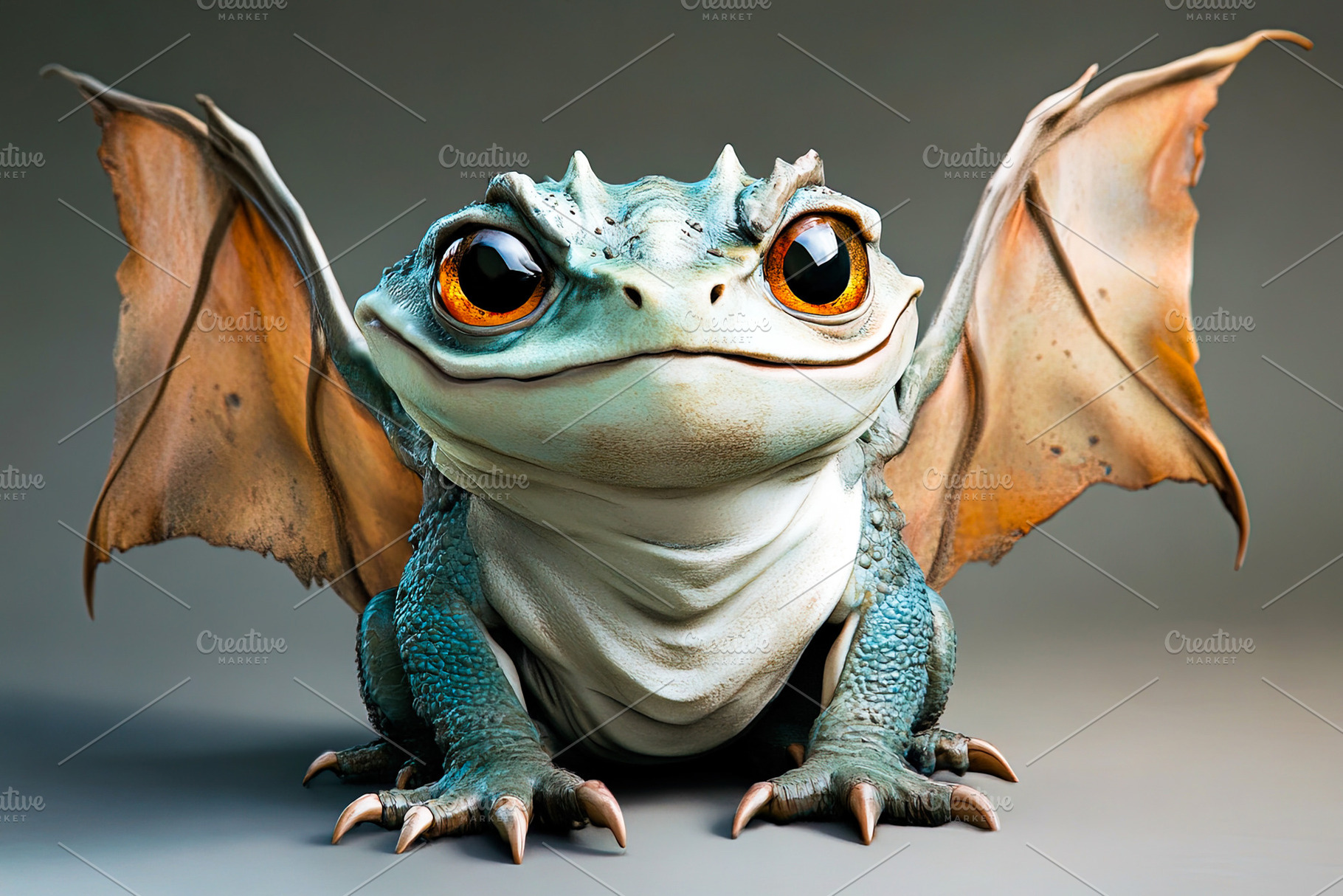 Baby Dragon with Large Eyes and Wings, an Abstract Photo by Ales Munt