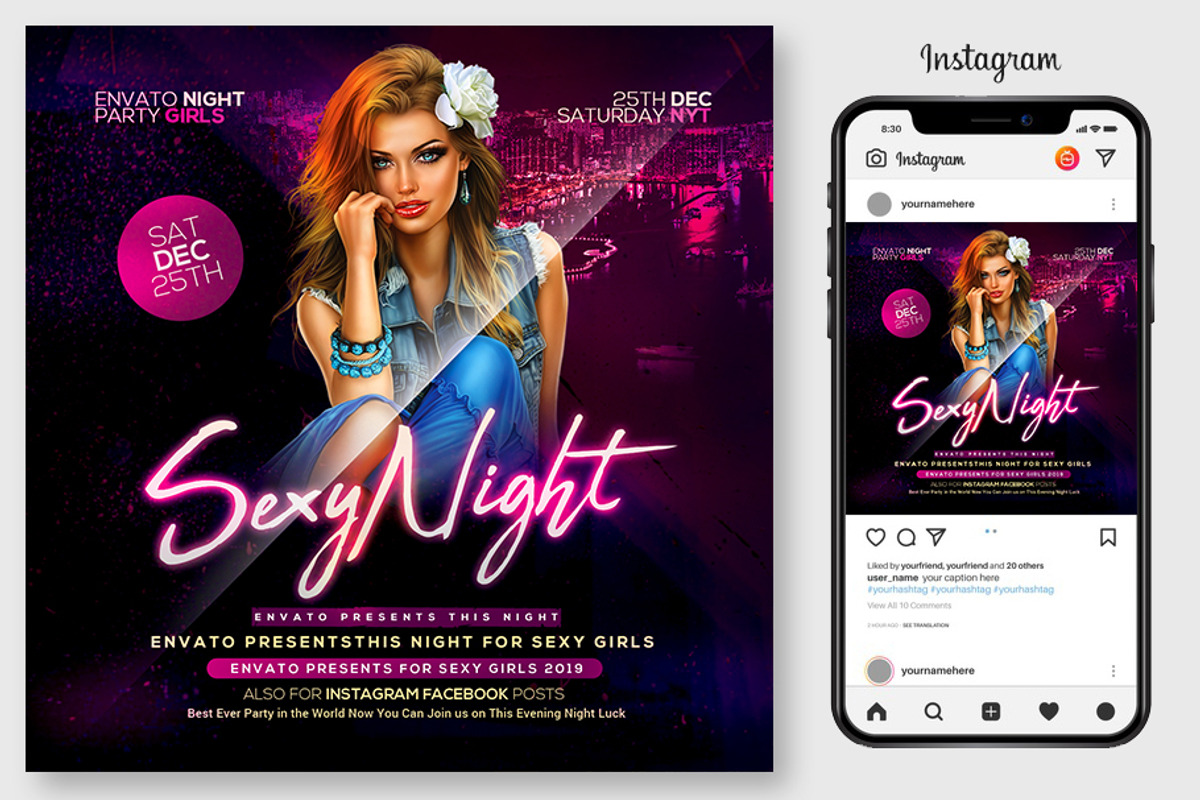 100 Night Club Party Flyers Bundle, a Flyer Template by graphicforest (Photo 29 of 72)