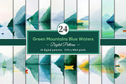 Green Mountains Illustrations, a Decorative Illustration by Housui Patterns (Thumbnail 1 of 6)