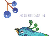 Colorful bird watercolor clipart, an Animal Illustration by Eomoiart (Thumbnail 3 of 3)