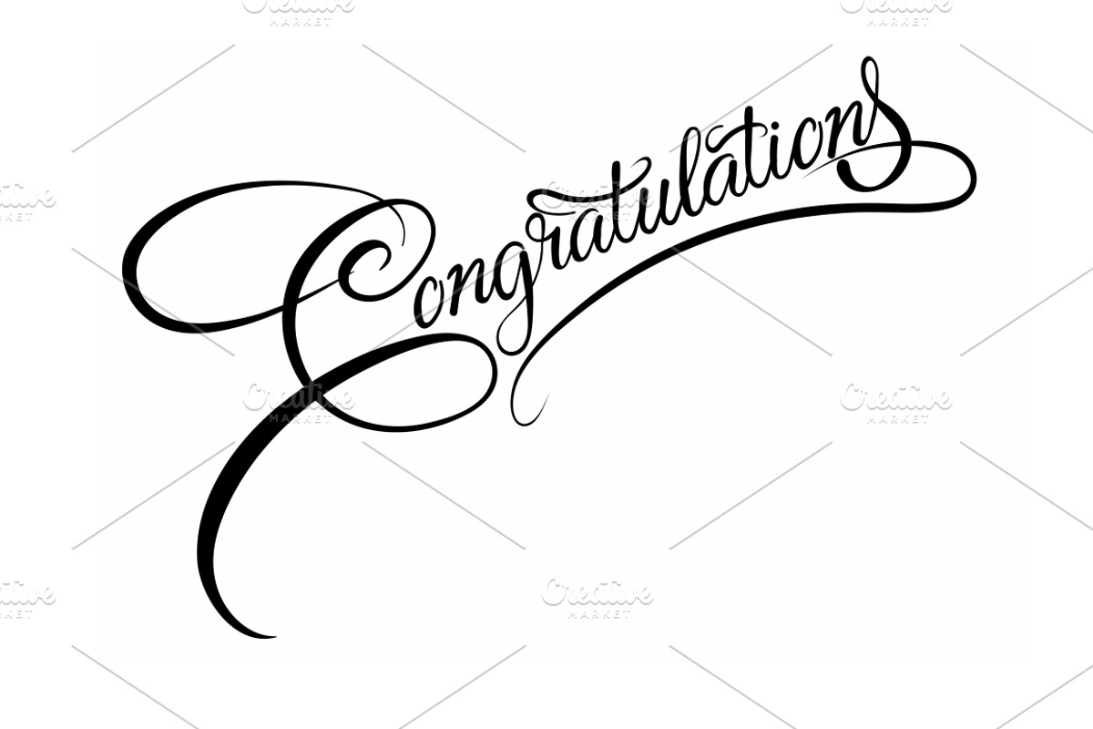 Congratulations calligraphy. Vector