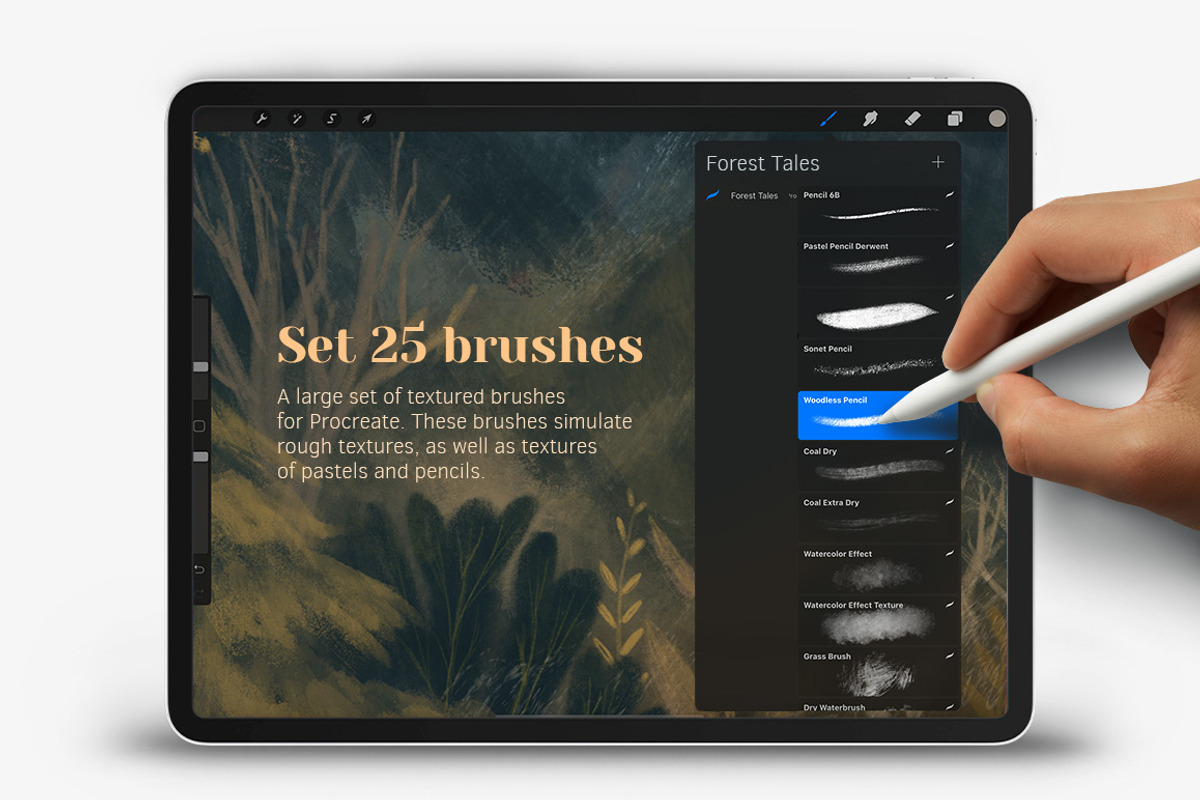 Texture brushes for Procreate, a Brush Add-On by BocadebraShop (Photo 2 of 6)
