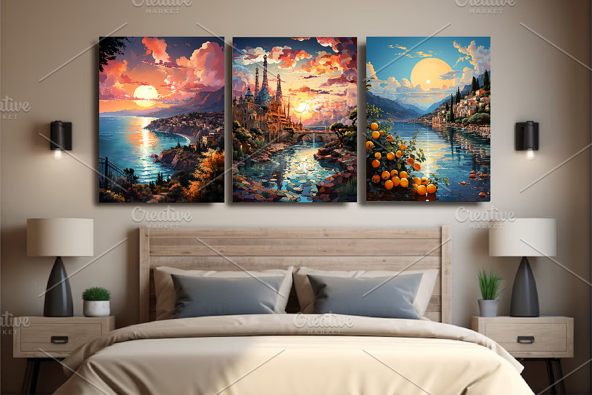 Landscape Painting Art 02. Wall Art., a Decorative Illustration by KENO Mascots (Photo 6 of 8)