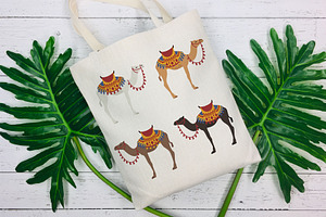 Arabian camel Dromedary clip art, an Animal Illustration by pet design shop