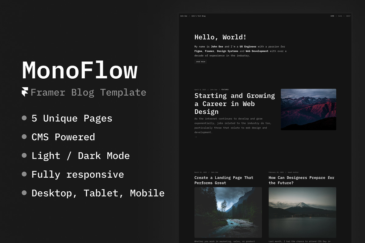 Simple Blog - Framer Template