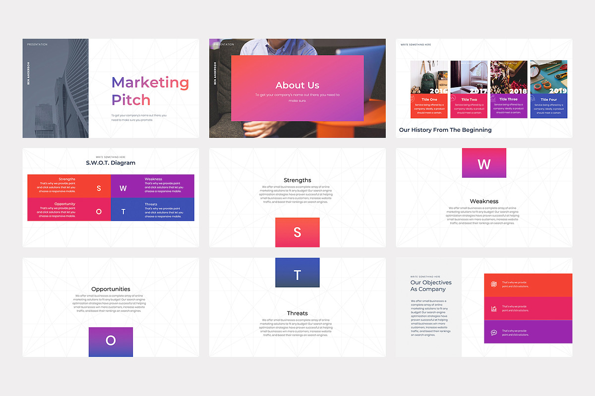 Marketing Pitch Deck PowerPoint, a Presentation Template by slidequest