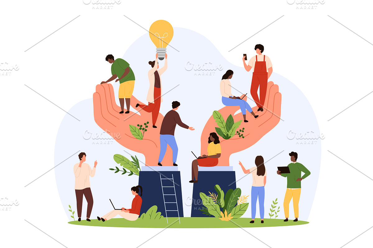 Support and care for benefits and, a Person Illustration by Flashvector