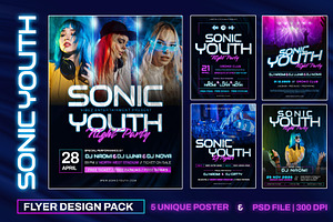 SONIC - DJ Event Flyer Templates, a Flyer Template by Inviline.co