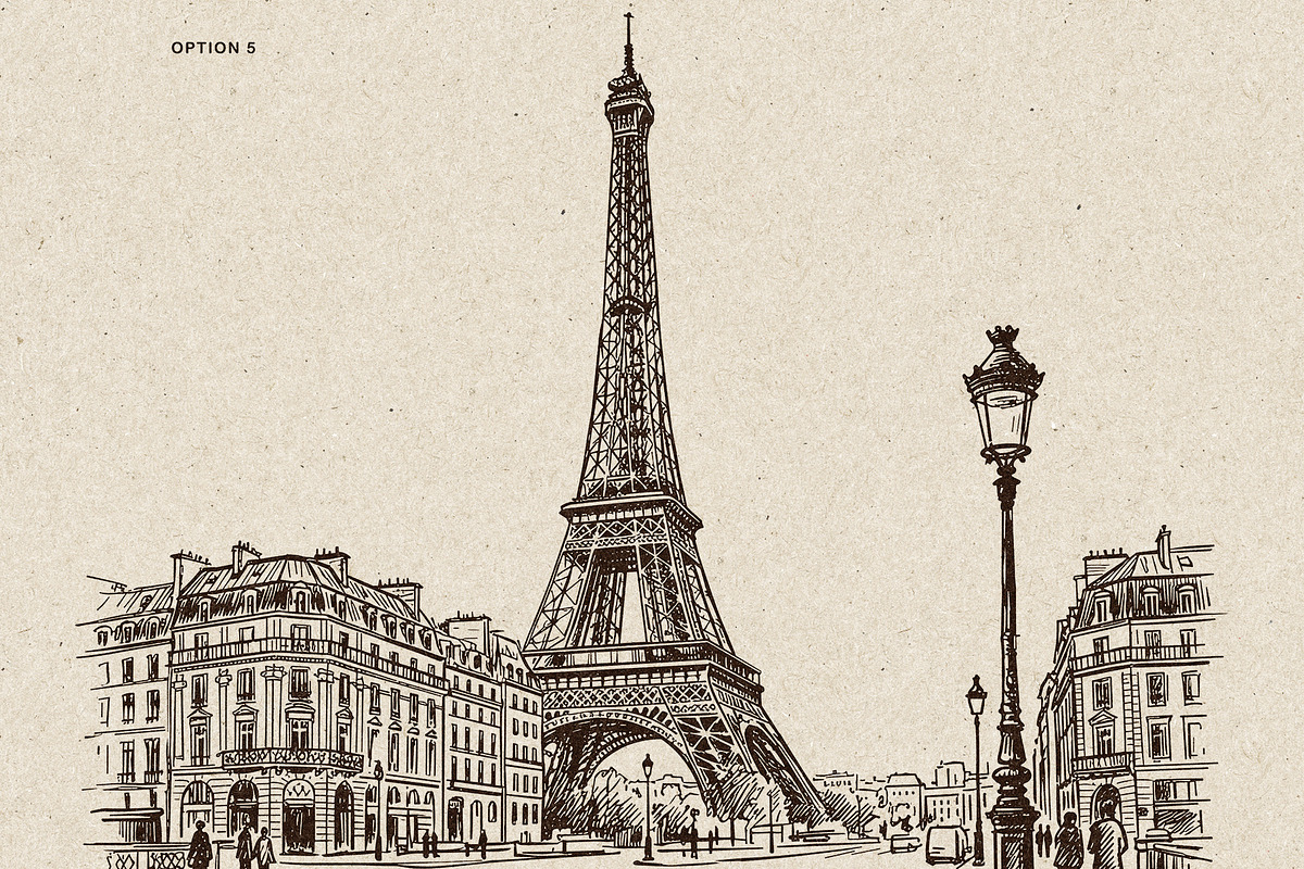 Parisian Streets Urban Sketch, a Background Graphic by Alara Studio (Photo 7 of 9)
