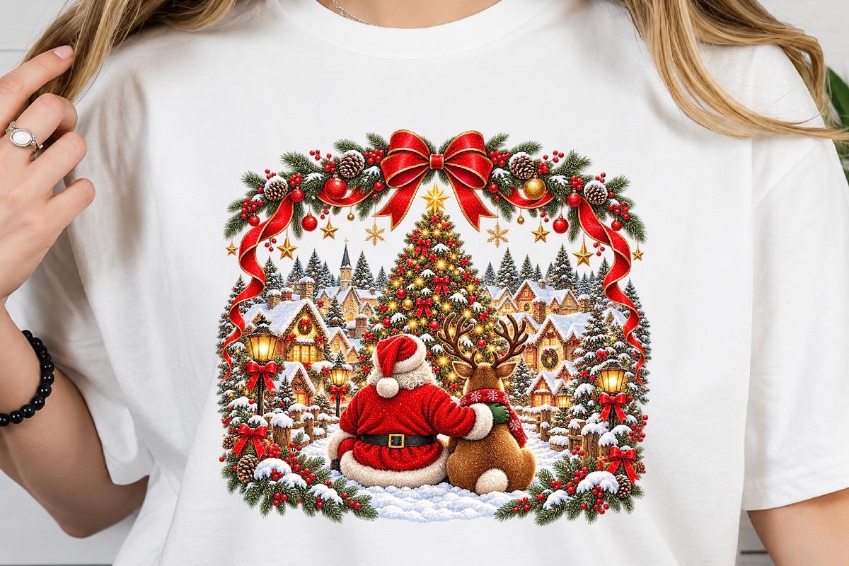 Santa and Reindeer Christmas, a Seasonal Illustration by Craft Nest (Photo 4 of 6)