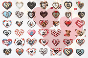 Mega Dog Heart Clipart Sublimation B, an Illustration by T-SHIRTBUNDLE (Thumbnail 2 of 3)