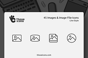 45 Image & Image Files Line Icons, an Outline Icon by Those Icons (Thumbnail 1 of 2)