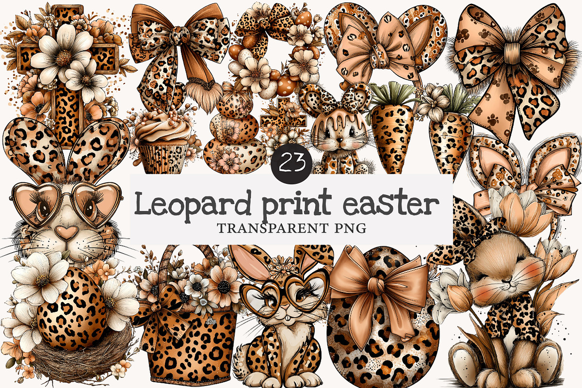 Leopard print easter clipart, an Illustration by Designworld (Photo 1 of 10)
