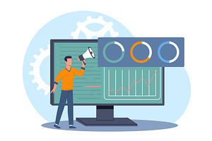 Online marketing survey, report, a Technology Illustration by YummyBuum