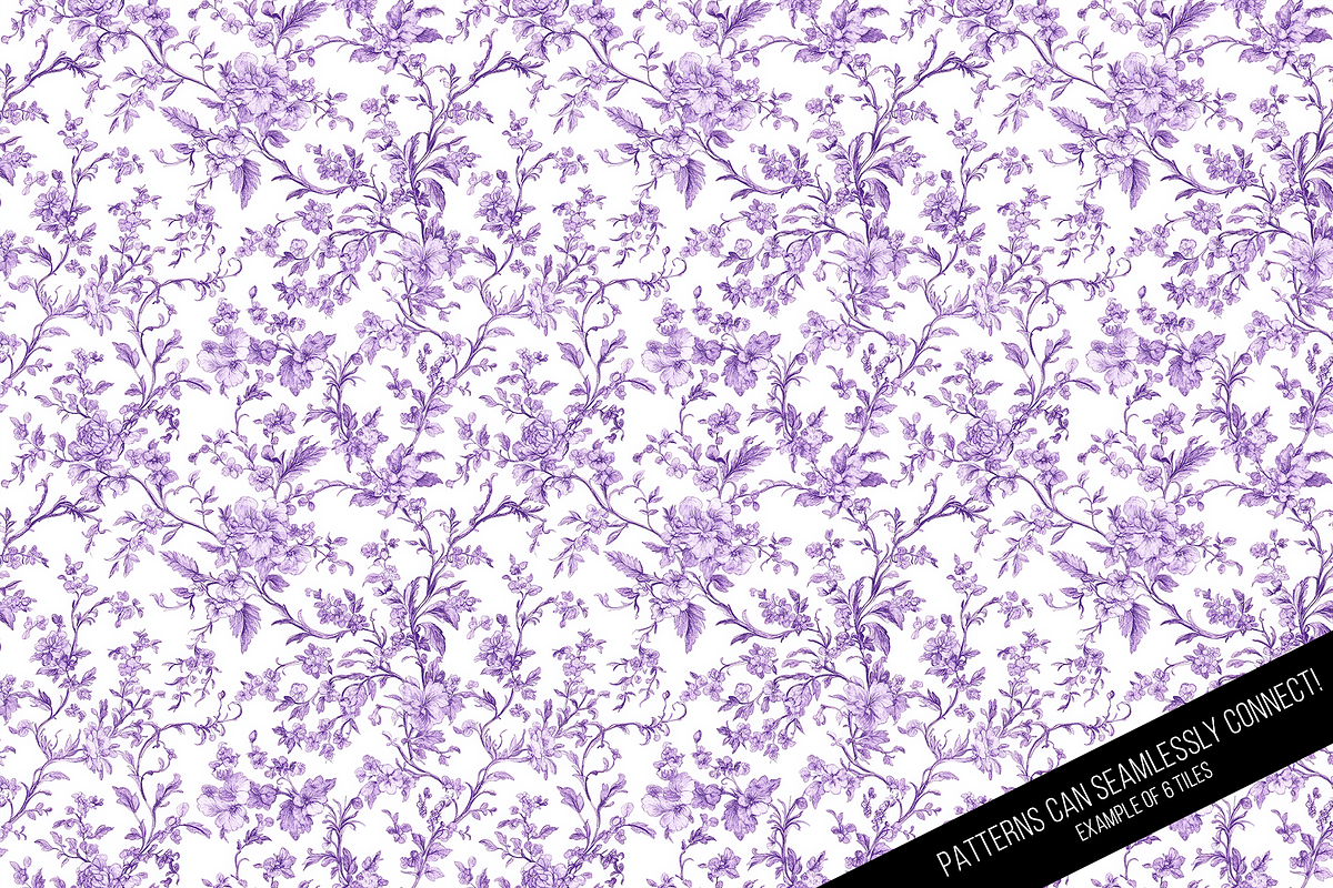 Floral Toile de Jouy Digital Paper, a Pattern Graphic by Chromolume Studio (Photo 5 of 15)