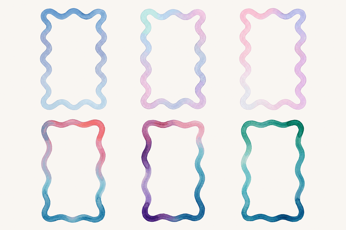 Watercolor Scallop Frame Bundle, a Decorative Illustration by Kusumaillustration (Photo 6 of 11)