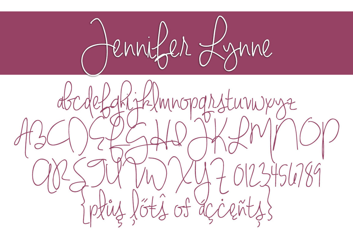 Jennifer Lynne Font Family preview 2