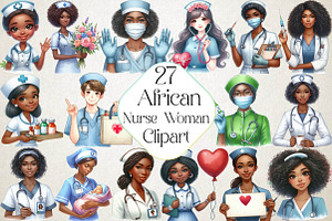 African Nurse Woman Clipart, an Illustration by DreamPrint404