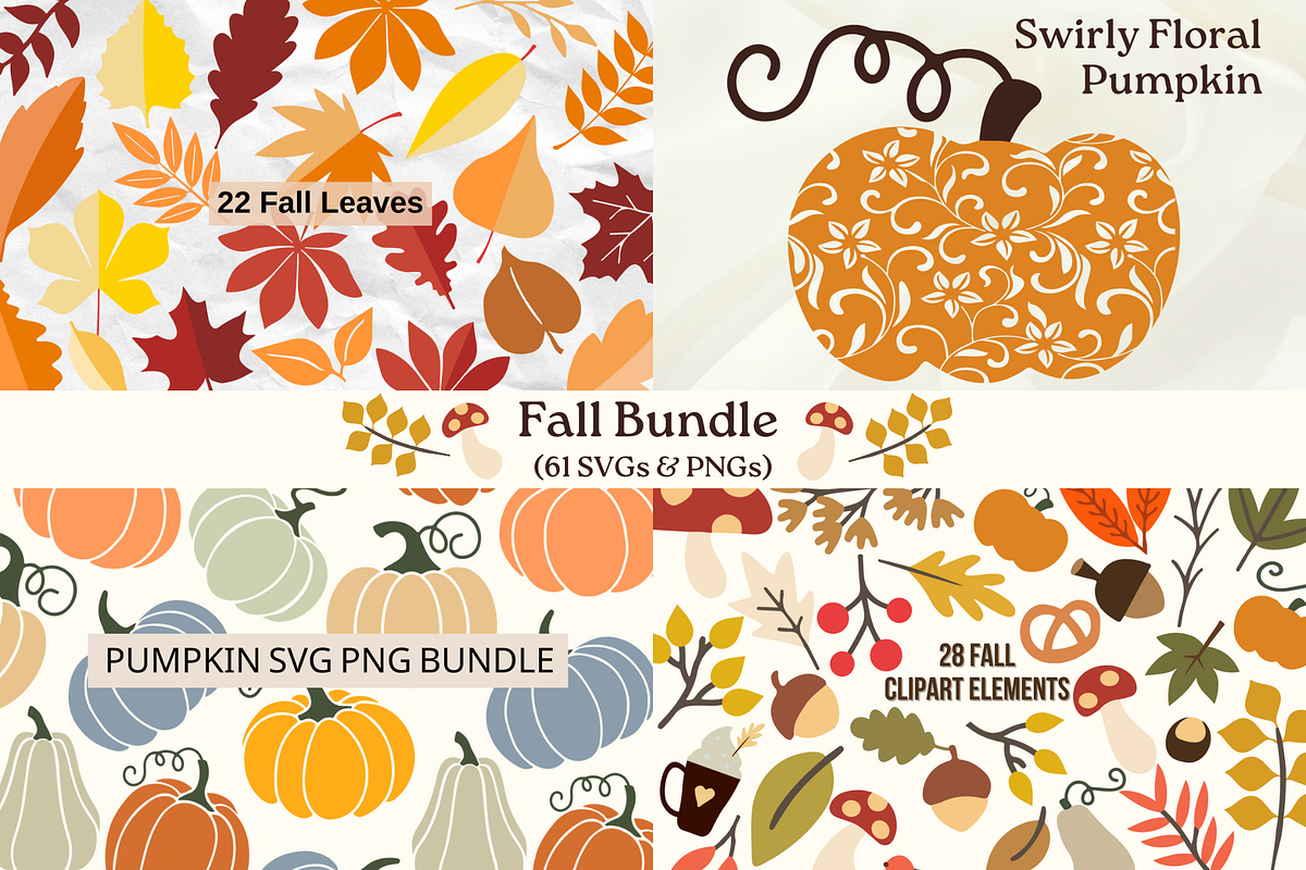 Fall Clipart Bundle SVG PNG, an Object Graphic by Createble (Photo 1 of 5)