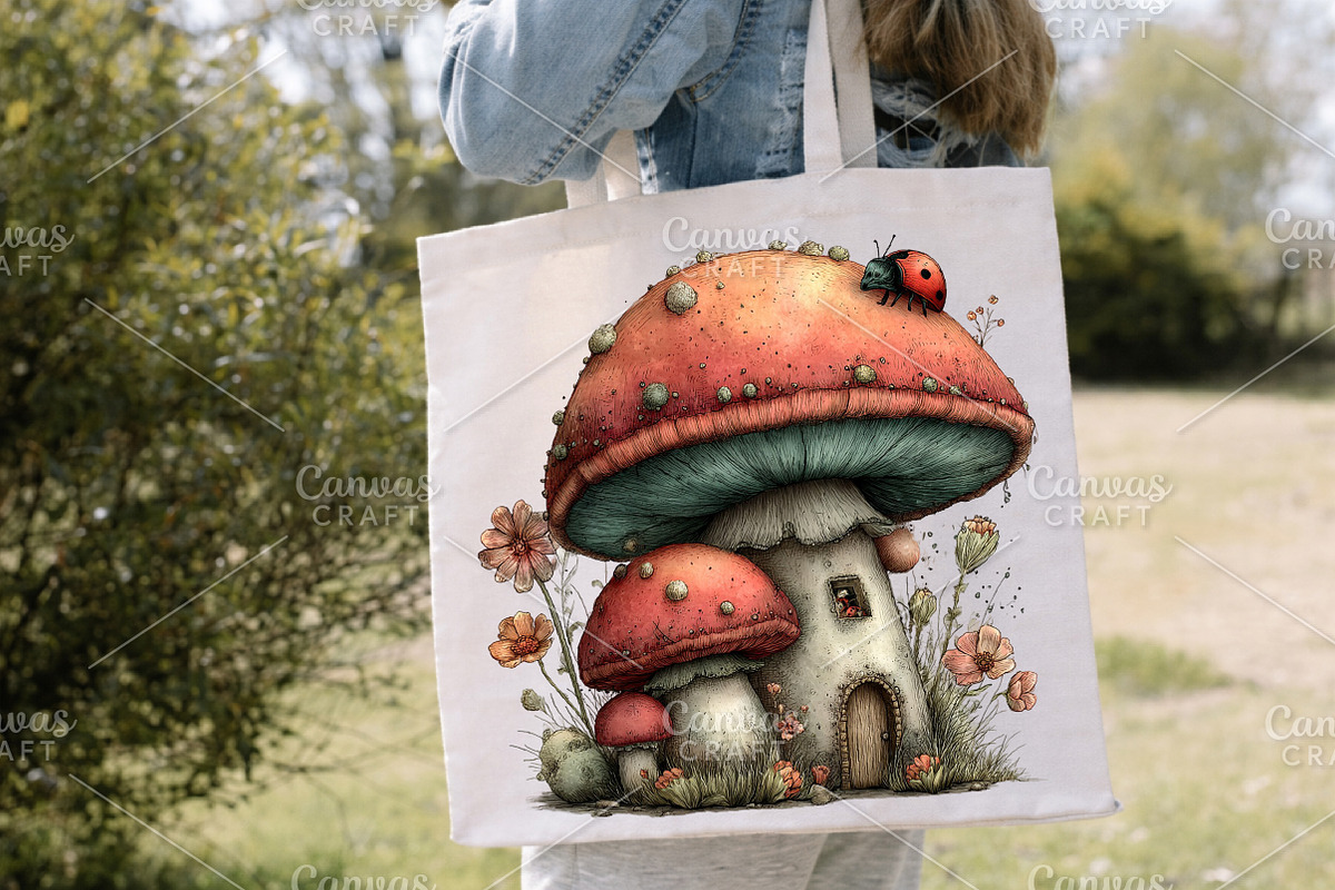 Whimsical Spring Mushroom Clipart, an Illustration by Canvas Craft (Photo 6 of 7)