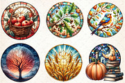 Fall Autumn Round Stained Glass Clip, an Illustration by Libby Wishes (Thumbnail 2 of 5)