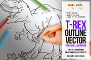 Tyrannosaurus Rex Outline Vector, an Education Illustration by SCworkspace (Thumbnail 1 of 2)