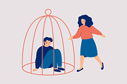 Help a Man in Isolation, a Healthcare Illustration by Mary Long (Thumbnail 3 of 3)
