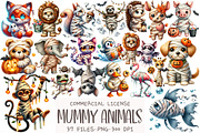 Halloween Mummy Animals Clipart, an Illustration by OK Design (Thumbnail 1 of 5)