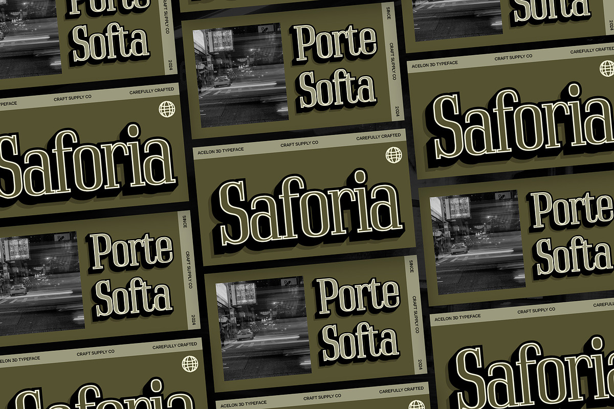 Acelon 3D, a Serif Font by Craft Supply Co. (Photo 6 of 7)