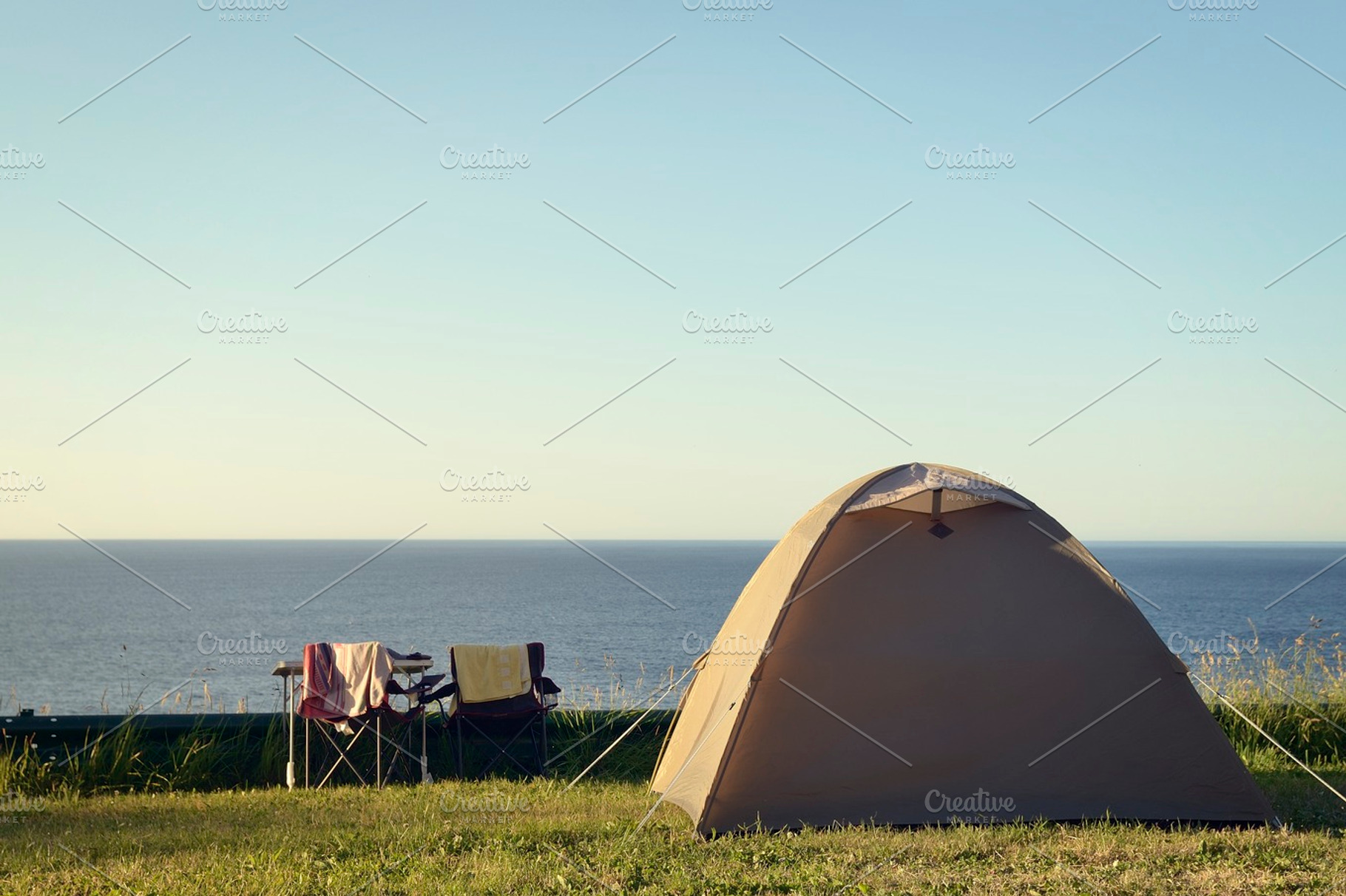 Camping and sea, a Nature Photo by jcfmorata - Photography