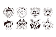 Funny dog avatars set + backgrounds, an Animal Illustration by PaperTrident (Thumbnail 5 of 13)