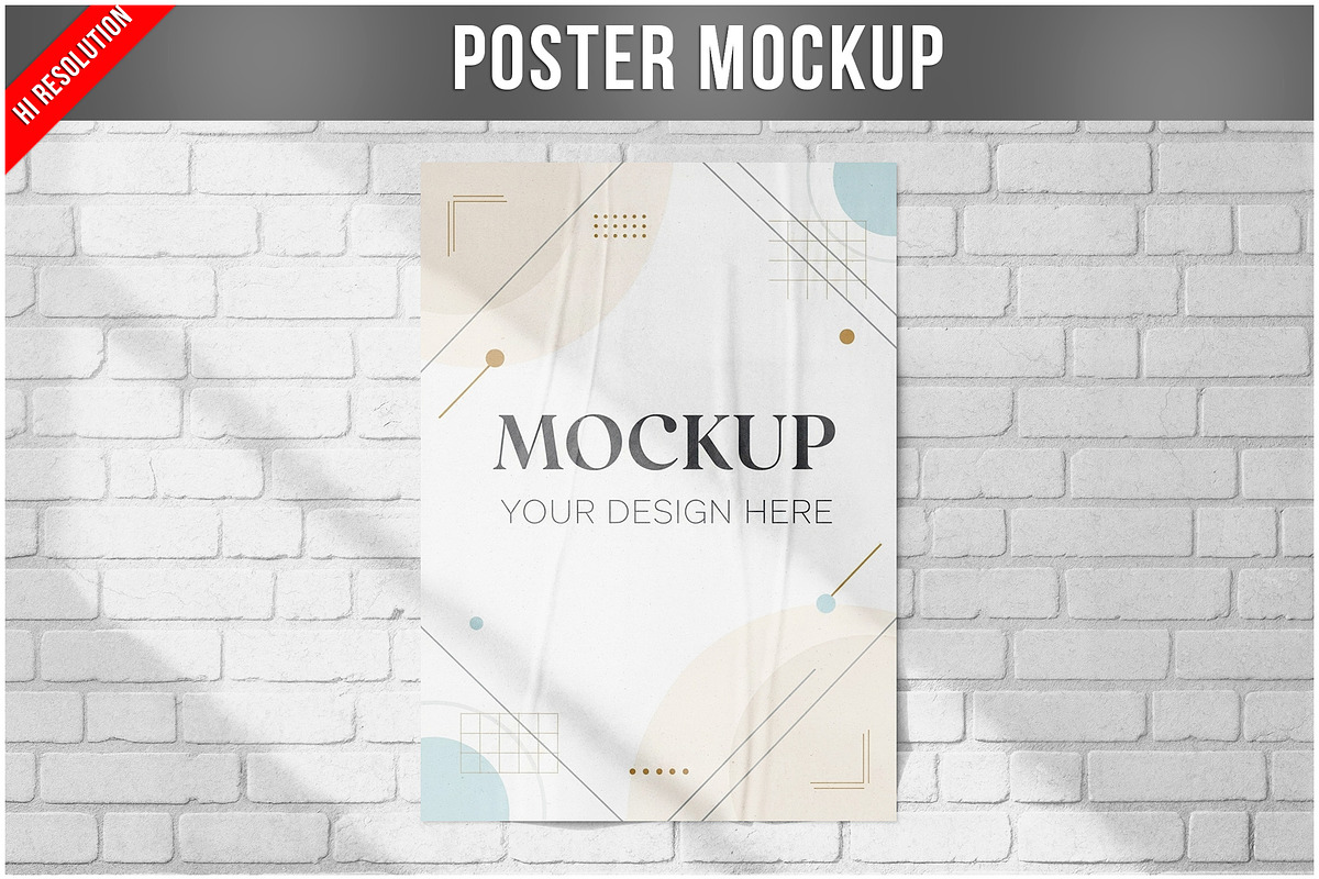 Poster Mockup on Brick Wall PSD, an Advertising Mockup by Bruno's Shop (Photo 1 of 4)