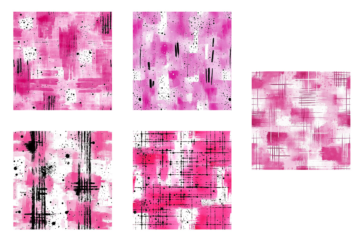 Messy Pink Brushstroke Digital paper, an Illustration by Designworld (Photo 4 of 5)