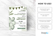 Sage Green Baby Shower Invitation, an Invitation Template by Snapybiz (Thumbnail 4 of 8)