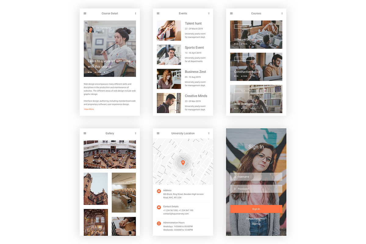 Education & Learning UI Kit (PSD), an UI Kit Template by themelove (Photo 8 of 10)