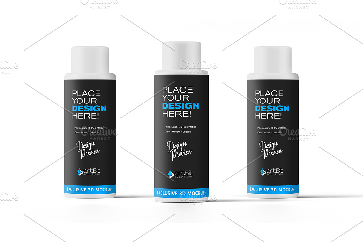 Plastic Shampoo Bottle Mockup, a Packaging Mockup by artBit Design Studio (Photo 11 of 11)