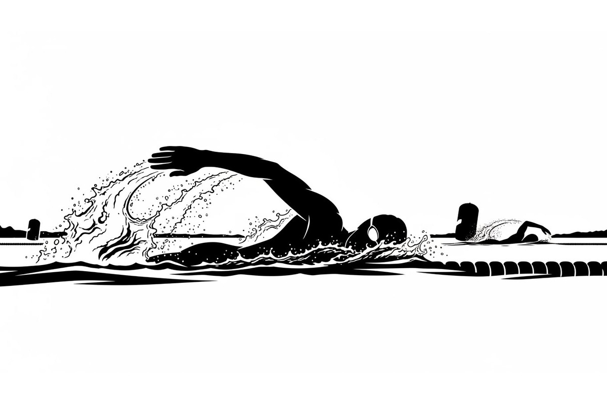 Swimming Sport Silhouette Vector Bun, an Illustration by jahid234 (Photo 39 of 51)