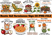 Rustic Fall Farmhouse Sign PNG Bundl, an Illustration by DreamArtGraphic (Thumbnail 1 of 4)