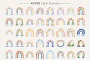 Boho Rainbow PNG Sublimation Bundle, an Illustration by Artnoy (Thumbnail 2 of 8)