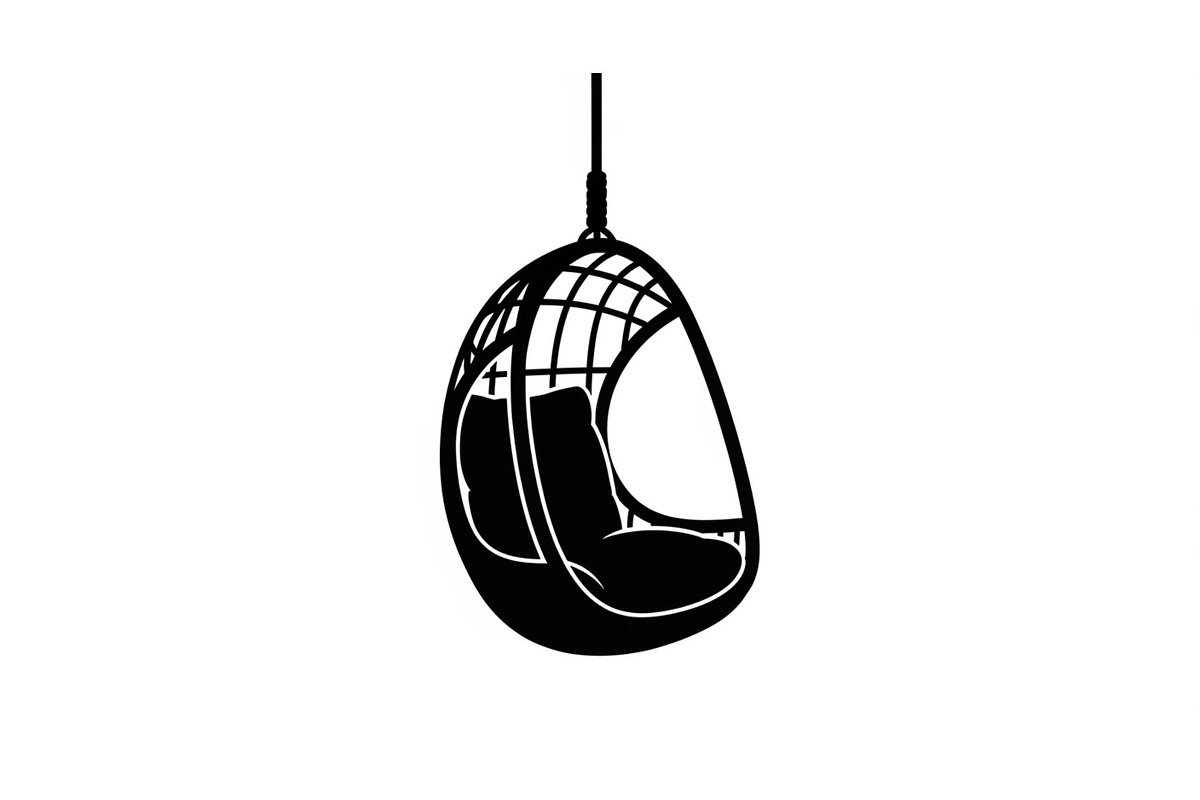 Hanging Egg Chair Silhouette Bundle, an Illustration by Designer_Momina (Photo 36 of 51)