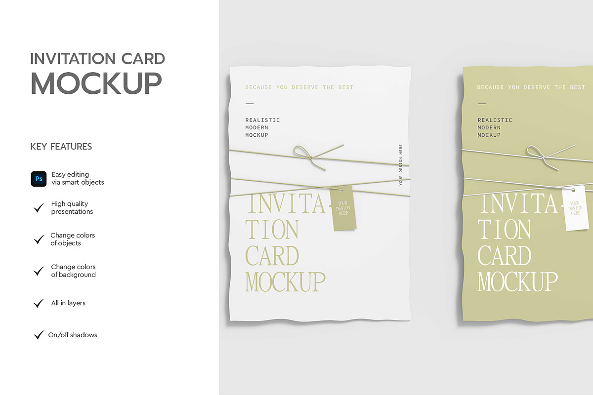 Invitation Greeting Card Mockup Set, a Product Mockup by graphypix (Photo 2 of 4)