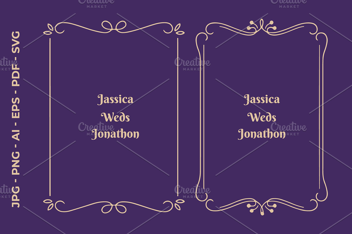 Graceful Wedding Borders Collection, a Decorative Illustration by nandinigraphics (Photo 3 of 5)